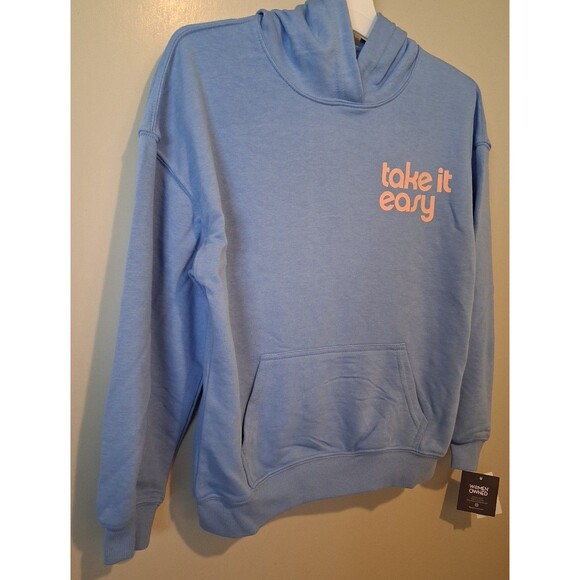 NEW! Girl's Grayson Threads Take It Easy Blue & Pink Hooded Sweatshirt, Size M - Picture 2 of 10